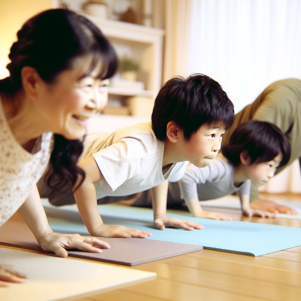 一緒に腕立て伏せ